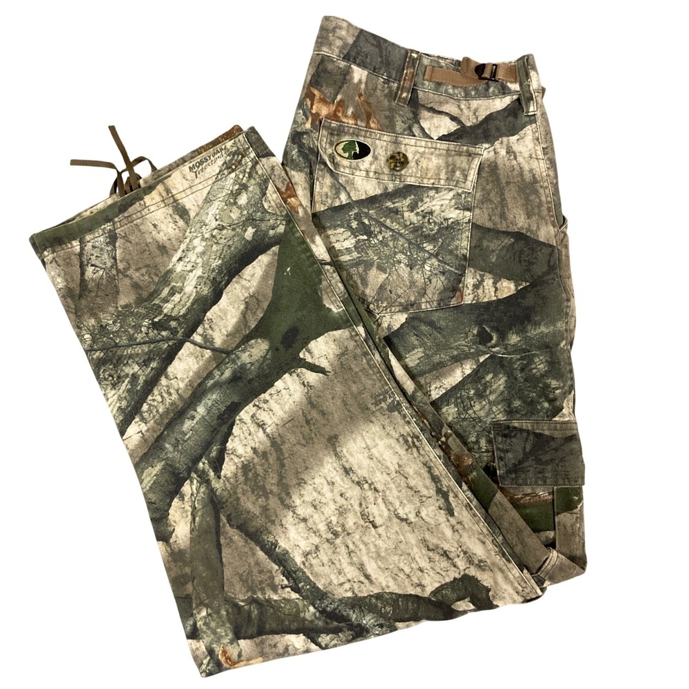 Mossy Oak Treestand Camo Cargo Pants Mens Large Russell Ourdoor Hunting Trousers
